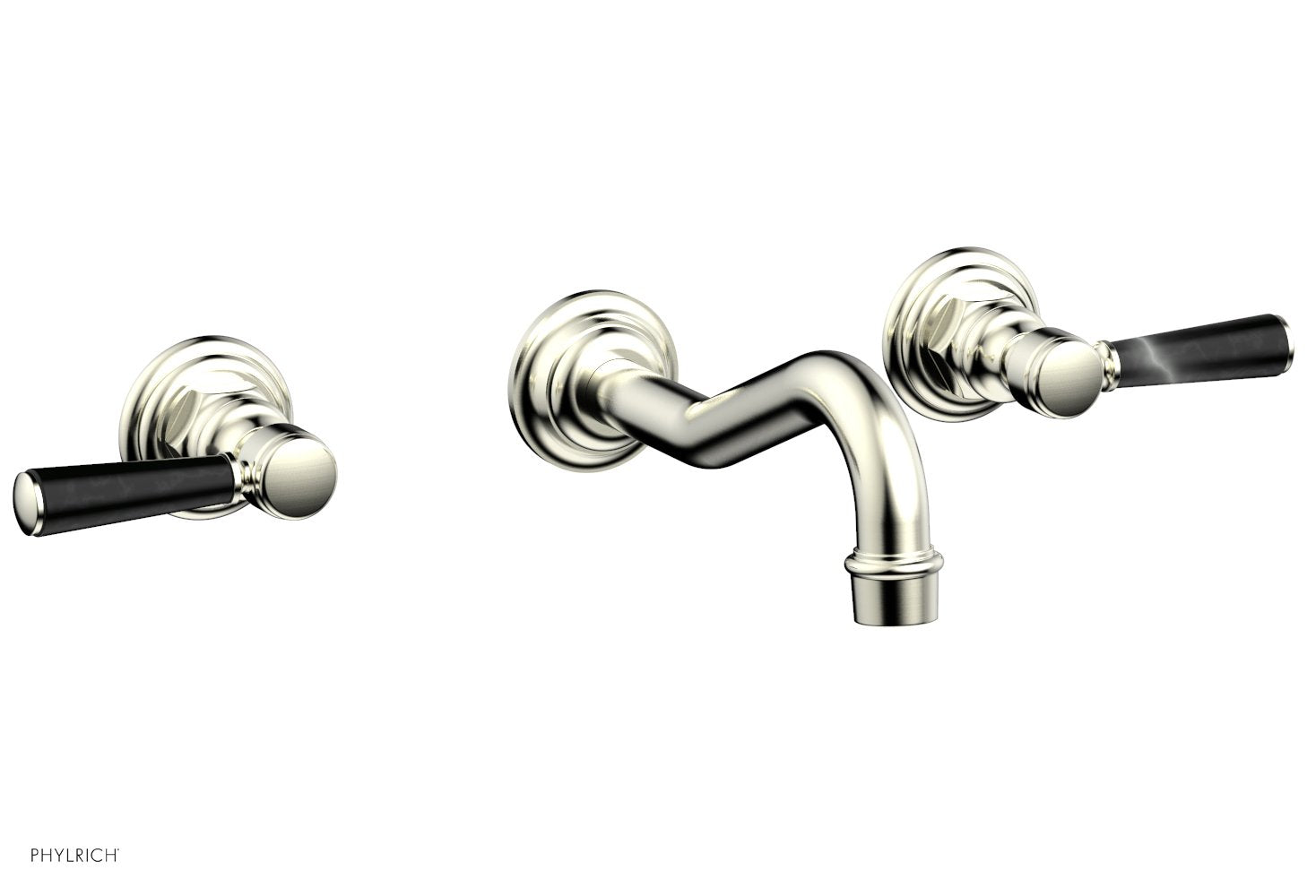 HENRI Wall Mounted Tub Faucet Set with Marble Lever Handles - 161 58 - Perfect for Modern Bathroom Renovations & Spa-Like Showower Experiences