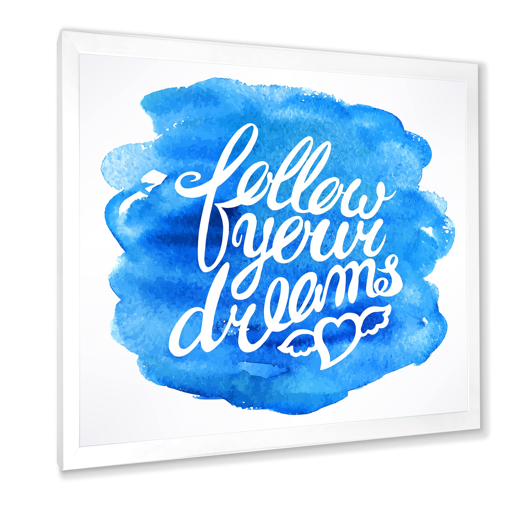 DesignQ Follow Your Dreams Modern Framed Wall Art - Inspirational Home Decor for Living Room, Bedroom & Office