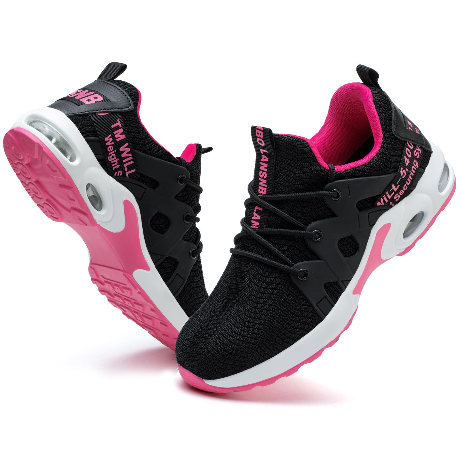Women's Steel Toe Work Shoes - Indestructible Safety Sneakers with Air Cushion, Lightweight & Breathable, Puncture Proof & Slip Resistant, Composite Toe Footwear for Construction, Warehouse & Industrial Work