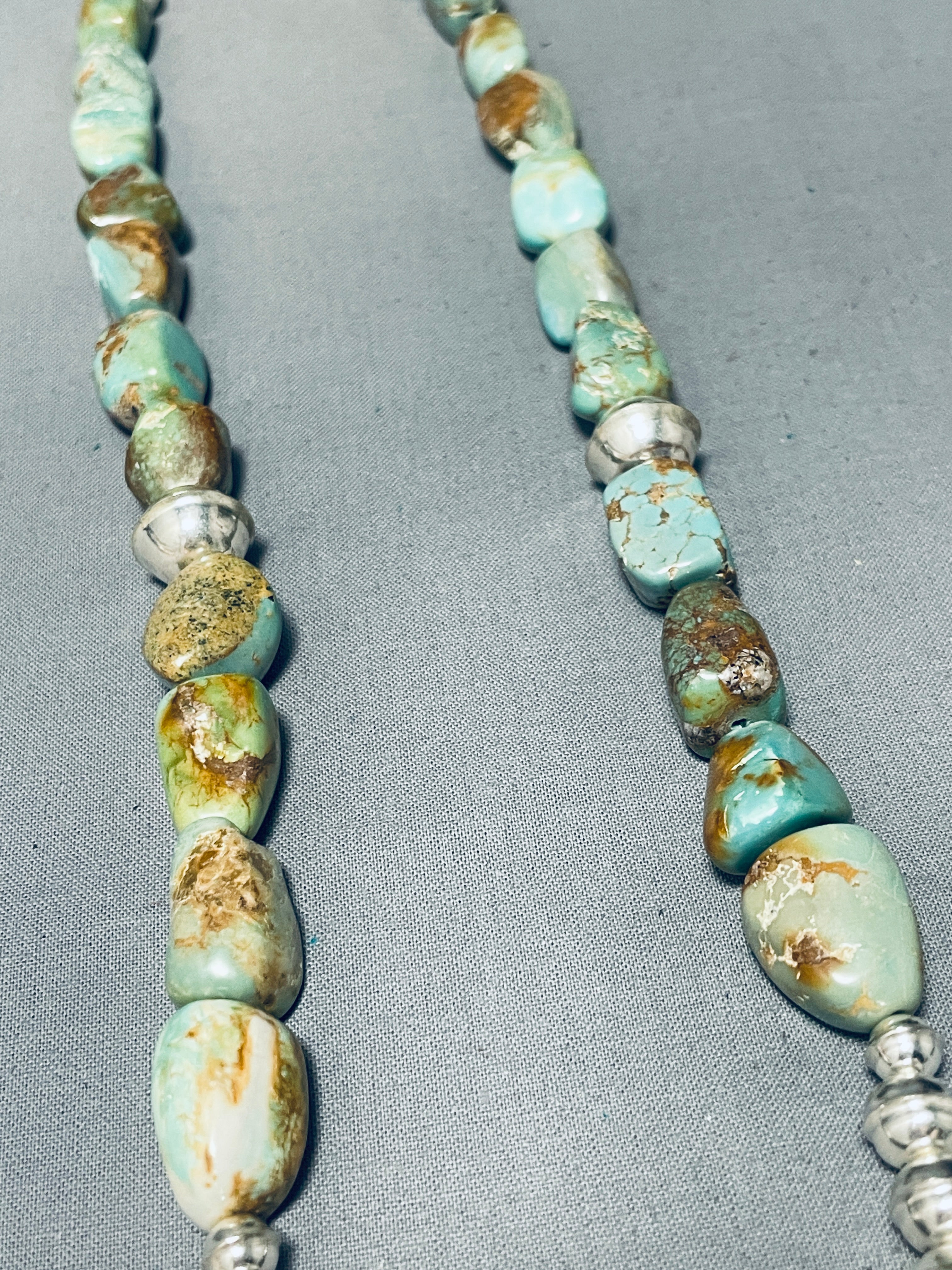 Authentic Navajo Sterling Silver Necklace with Green Turquoise - 115g Handcrafted Jewelry for Women, Perfect for Boho Fashion, Weddings & Special Occasions