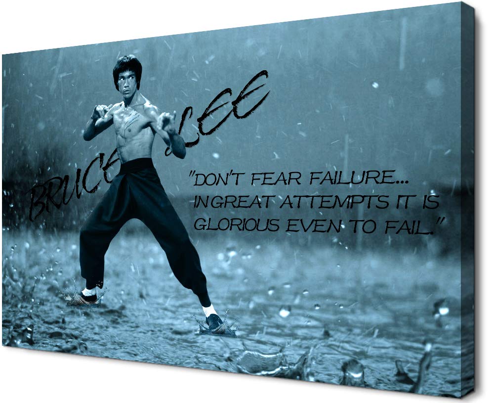 YOUHONG Motivational Wall Art Canvas - Kung Fu Quotes Inspirational Posters for Office, Gym & Home Decor - 28x40 Inch Wall Hanging Artwork for Motivation & Positive Energy