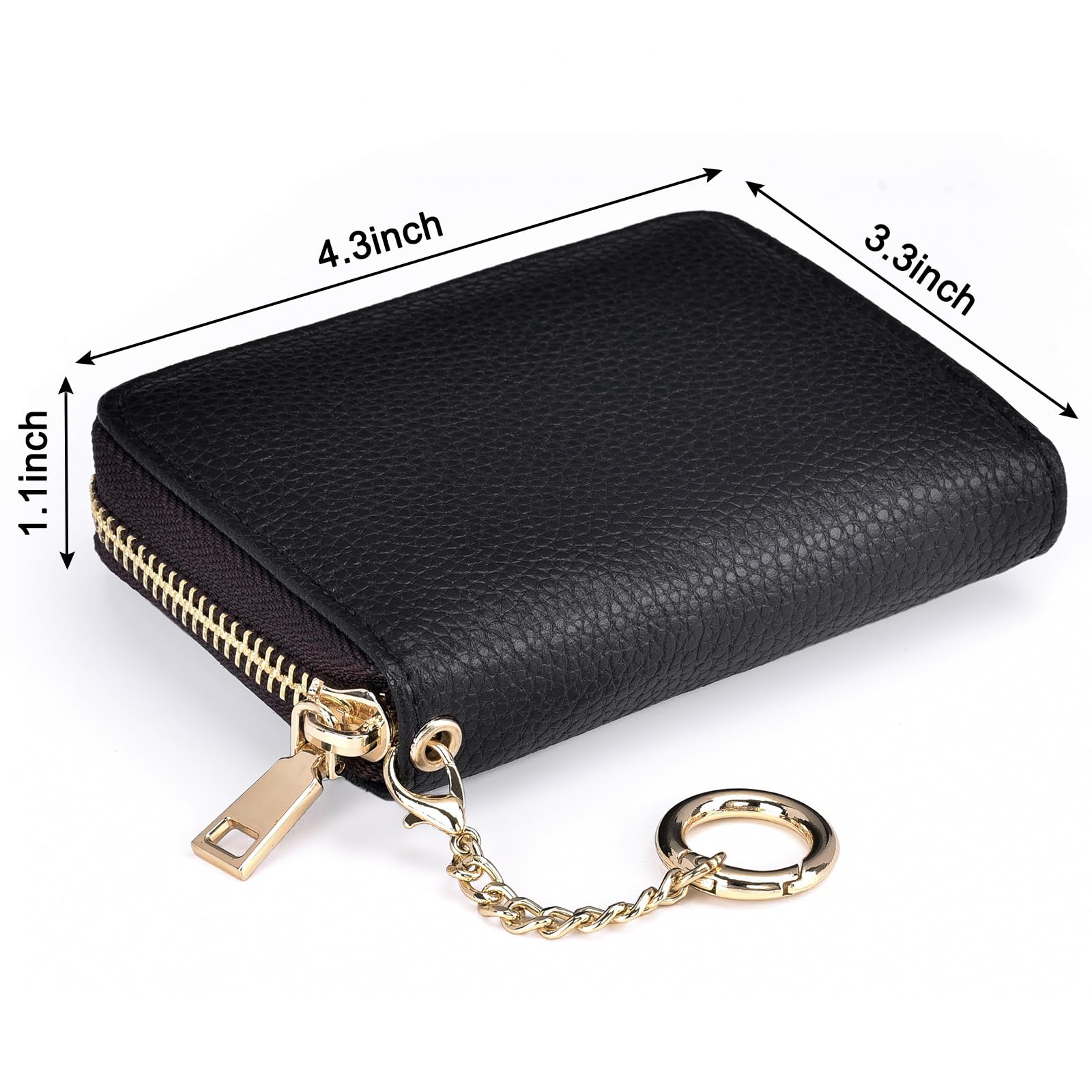 HerriaT Genuine Leather RFID Blocking Wallet with Zipper Coin Pocket - Slim Credit Card Holder for Men & Women - Perfect for Travel, Work & Everyday Use