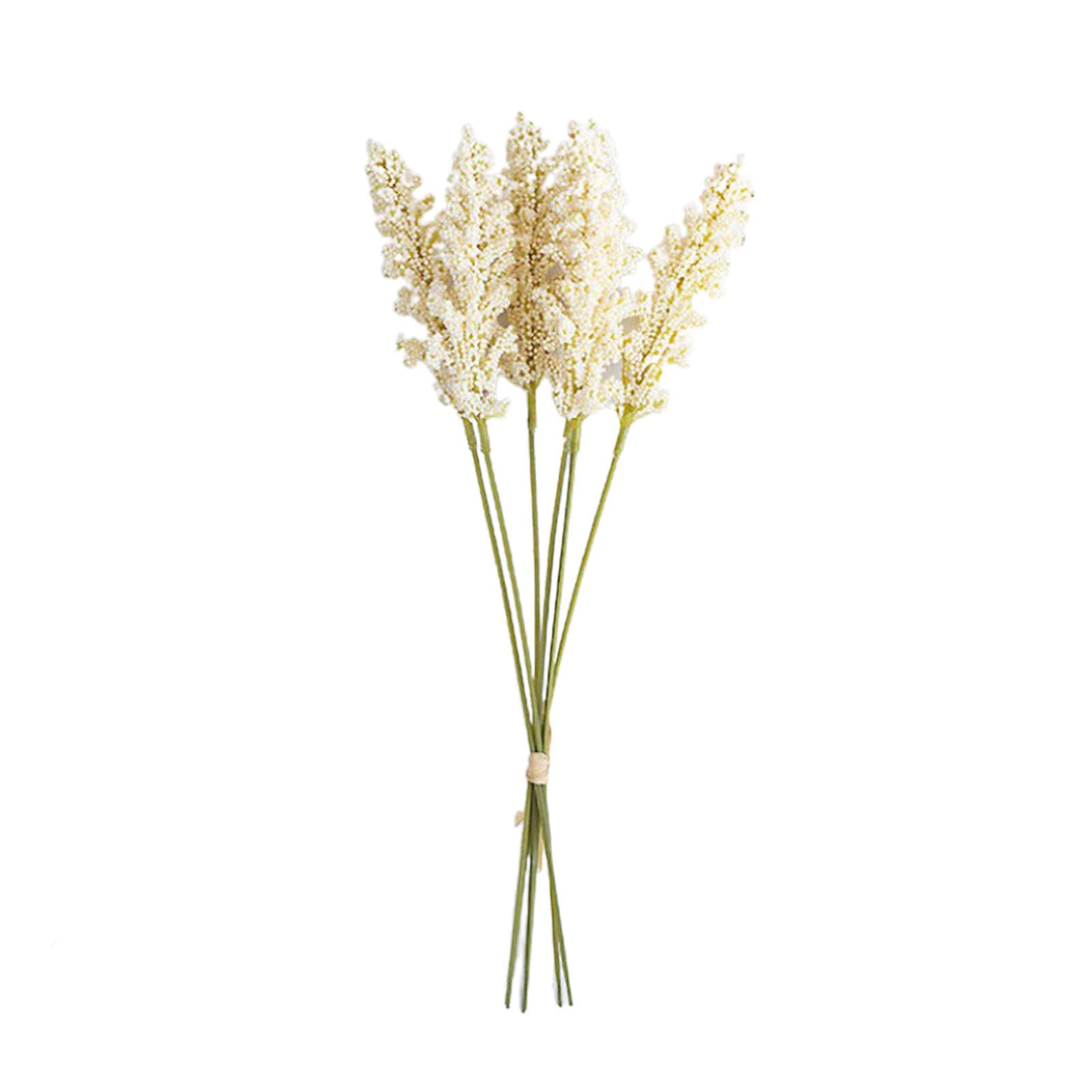 6Pcs Artificial Ear Flower Decor - Realistic Fake Flowers for Home, Wedding, Table Centerpiece - Beige | Elegant Home Decor & Party Decoration
