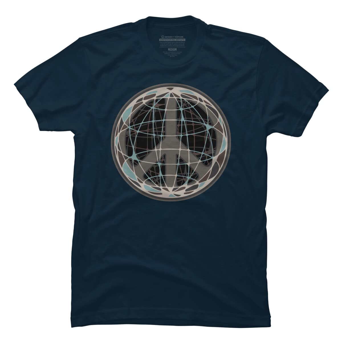 Design By Humans Men's Wired for Peace by Ramzi Graphic T-Shirt - Soft Cotton Tee for Casual Wear & Street Style