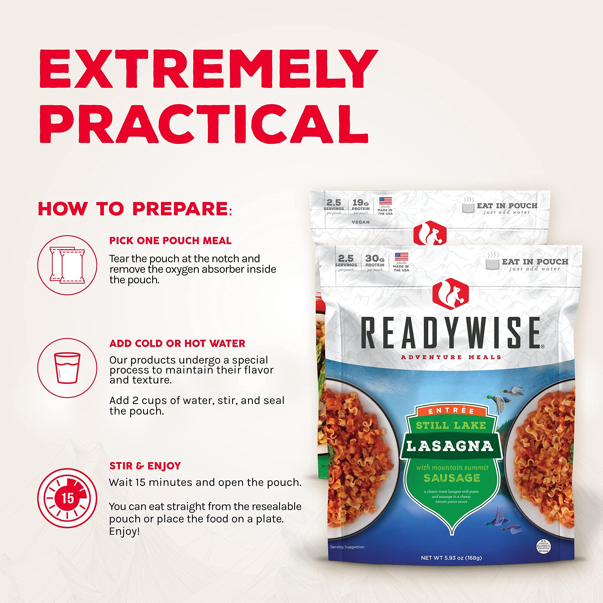 READYWISE Emergency Food Supply Kit - 9 Pack Freeze Dried MRE Meals with 15-Year Shelf Life | Survival, Camping, Backpacking & Disaster Preparedness Essentials for Outdoor Adventures & Emergency Situations