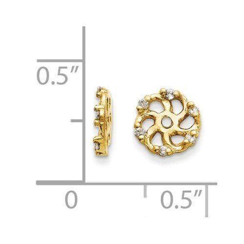 14KT Yellow Gold Round Diamond Earring Jackets for Women - Elegant Stud Enhancer Earrings for Daily Wear & Special Occasions