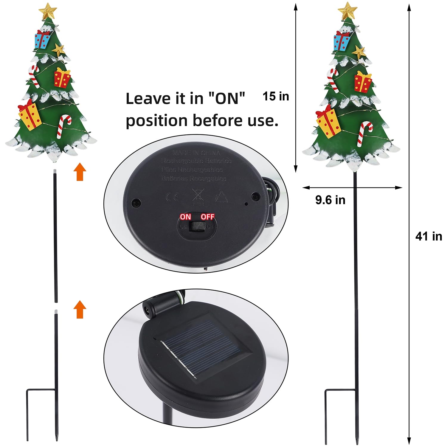 2 Pack Solar Christmas Tree Outdoor Decorations - 41