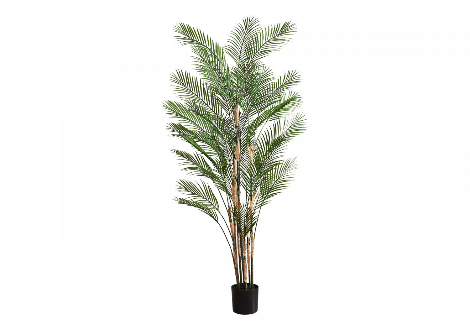 83 Inch Artificial Palm Tree with 8 Black Pots - Realistic Green Faux Plant for Home Decor, Office, Living Room & Patio