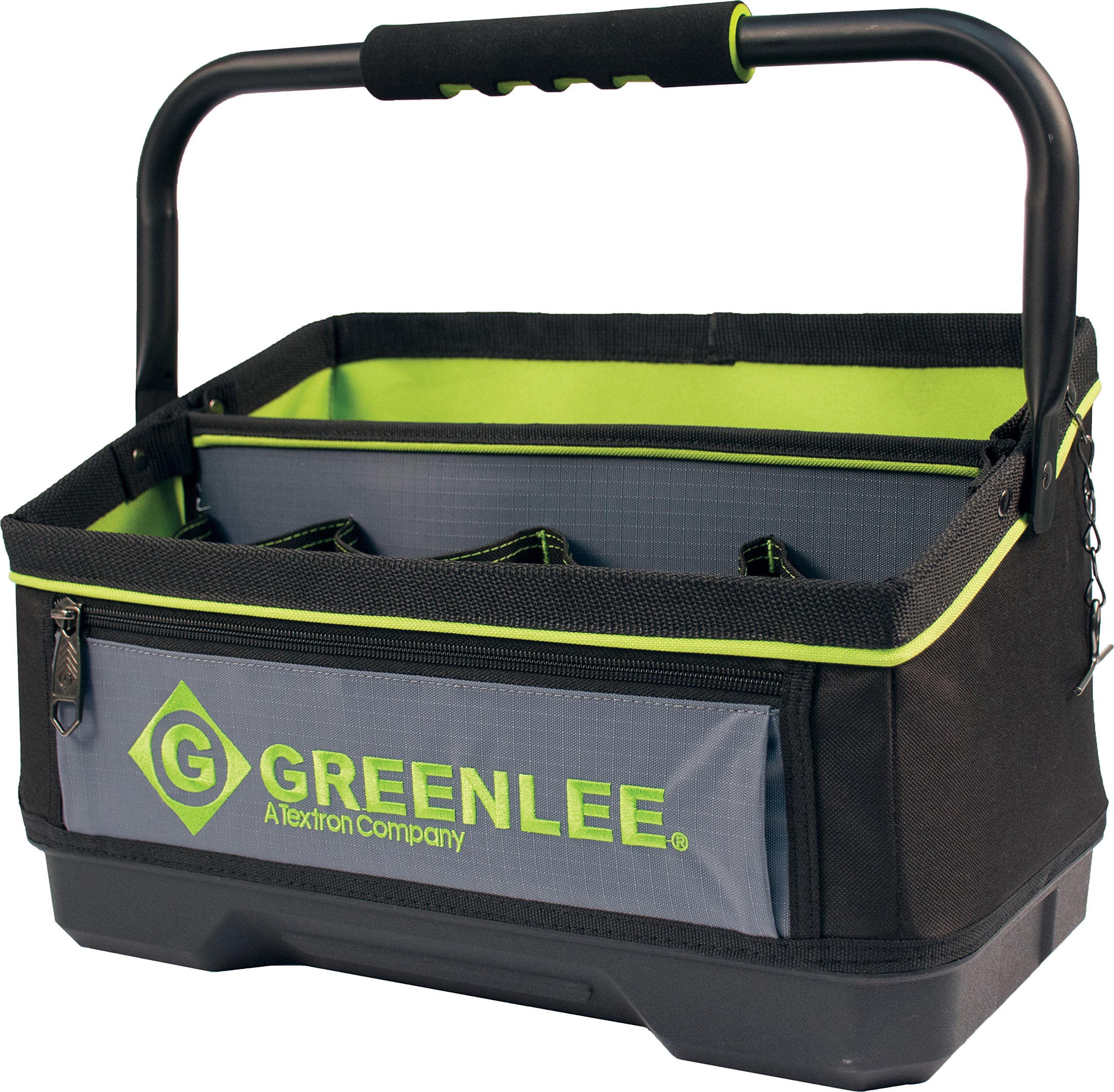 Greenlee 0158-25 Heavy Duty 16-Inch Open Tool Tote Bag for Electricians & Contractors - Durable Tool Storage for Job Sites & Workshops