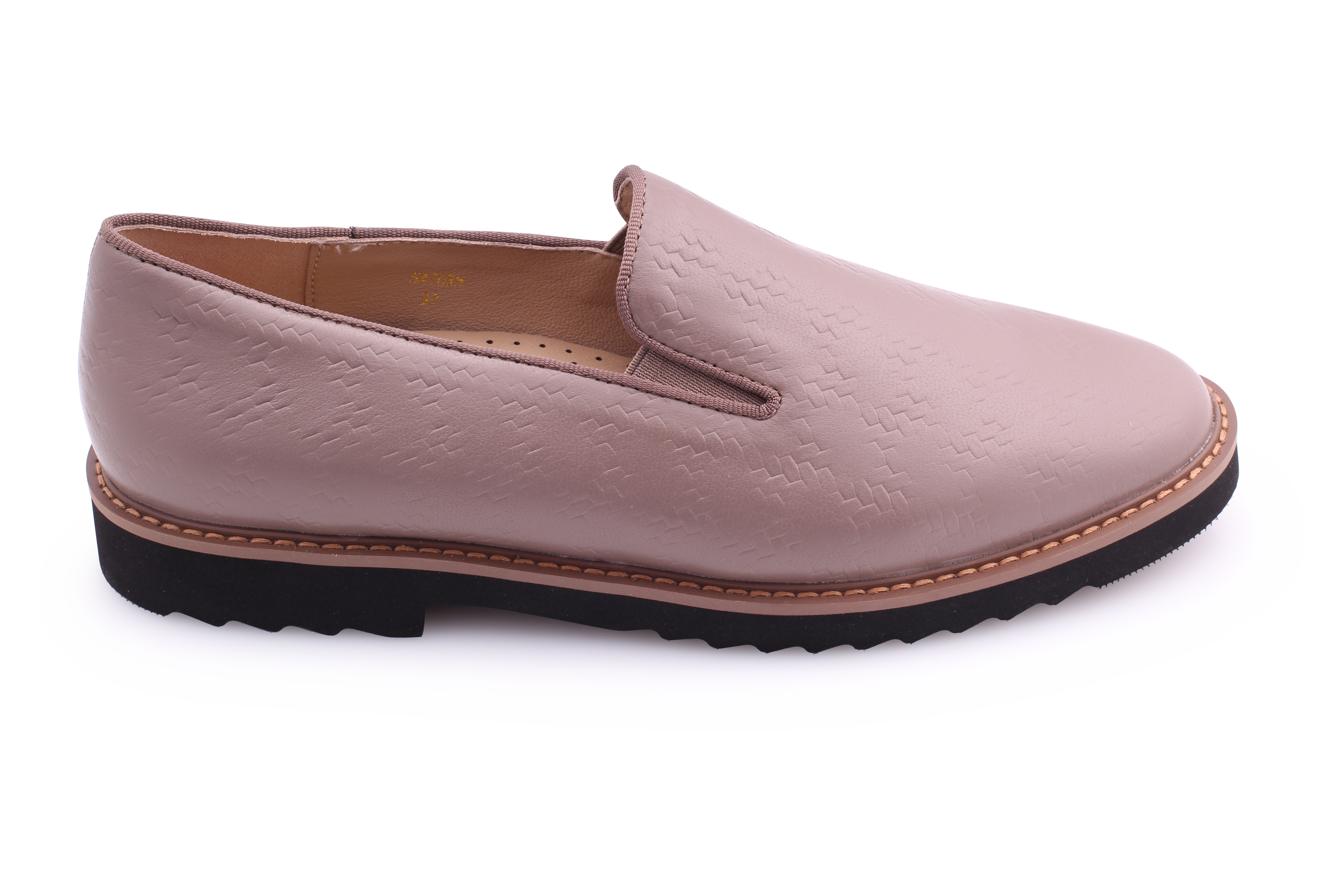 Taupe Embossed Leather