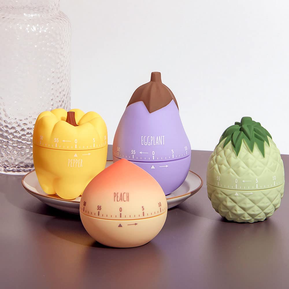 60 Minute Mechanical Kitchen Timer with Loud Alarm - Cute Pineapple Design for Cooking, Baking, Studying & Productivity | Manual Countdown Clock for Home, Office & Classroom Use