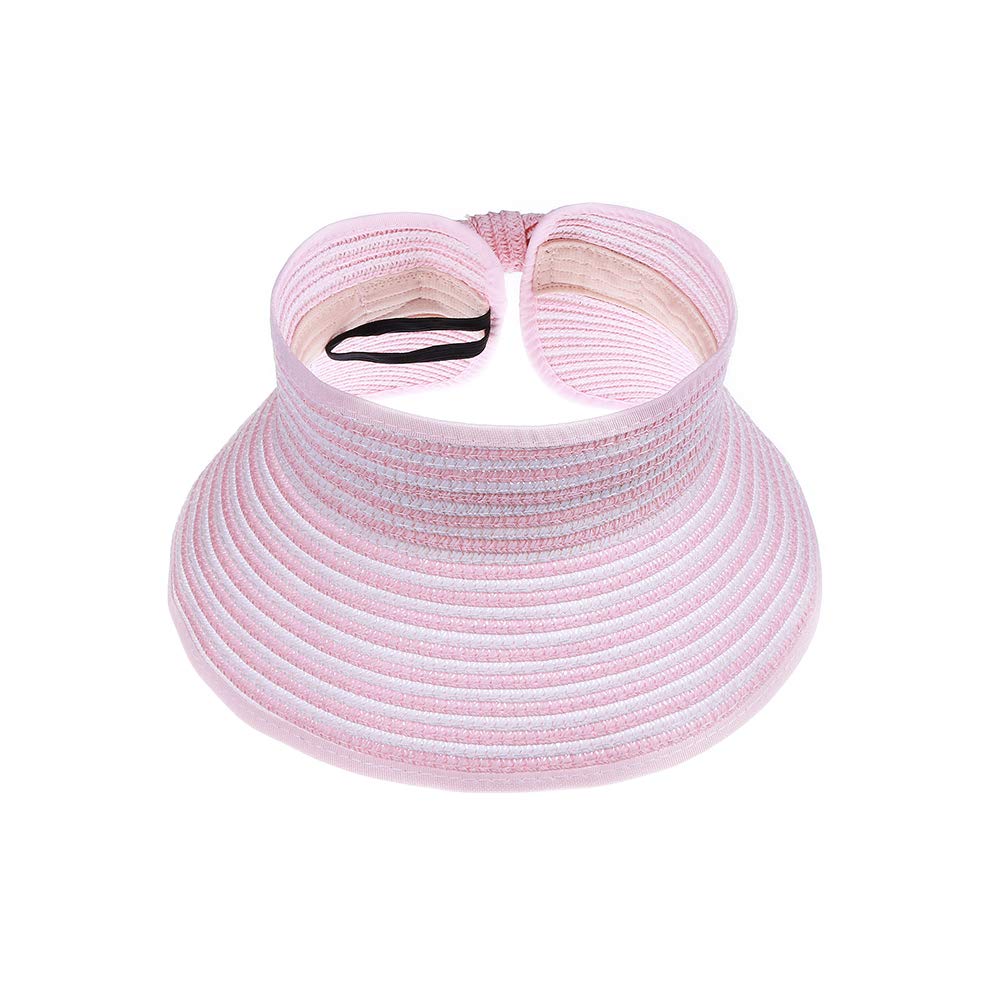 Kids Summer Sun Hat - Wide Brim Roll Up Straw Visor for Girls & Teens | UV Protection Beach Hat with Bow | Perfect for Outdoor, Swimming, and Vacation