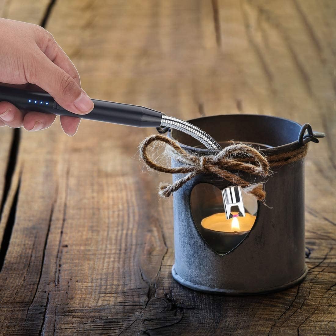 HIWAGA USB Rechargeable Electric Lighter - Windproof Arc Lighter for Kitchen, Candles, BBQ, Camping & Home Use | 360° Flexible & Waterproof | Perfect for Cooking, Travel & Outdoor Activities