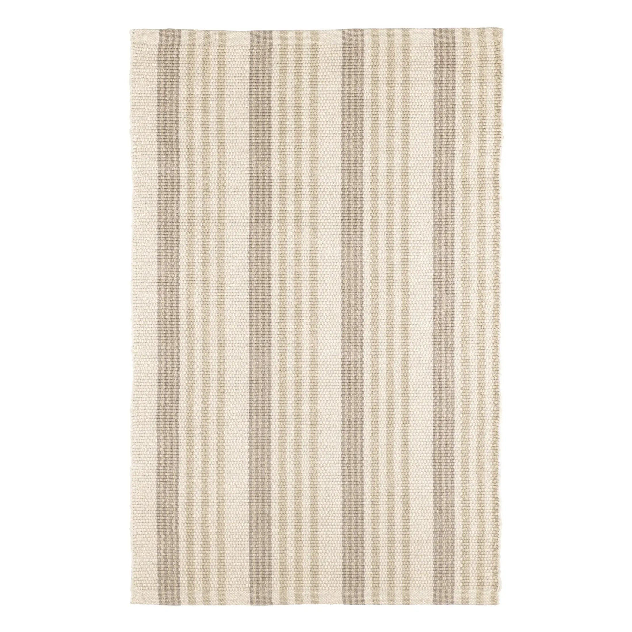 Dash & Albert Putney Stripe Ivory Handwoven Cotton Rug - Soft & Durable Area Rug for Living Room, Bedroom, Dining Room - Perfect for Farmhouse, Coastal & Boho Decor Styles