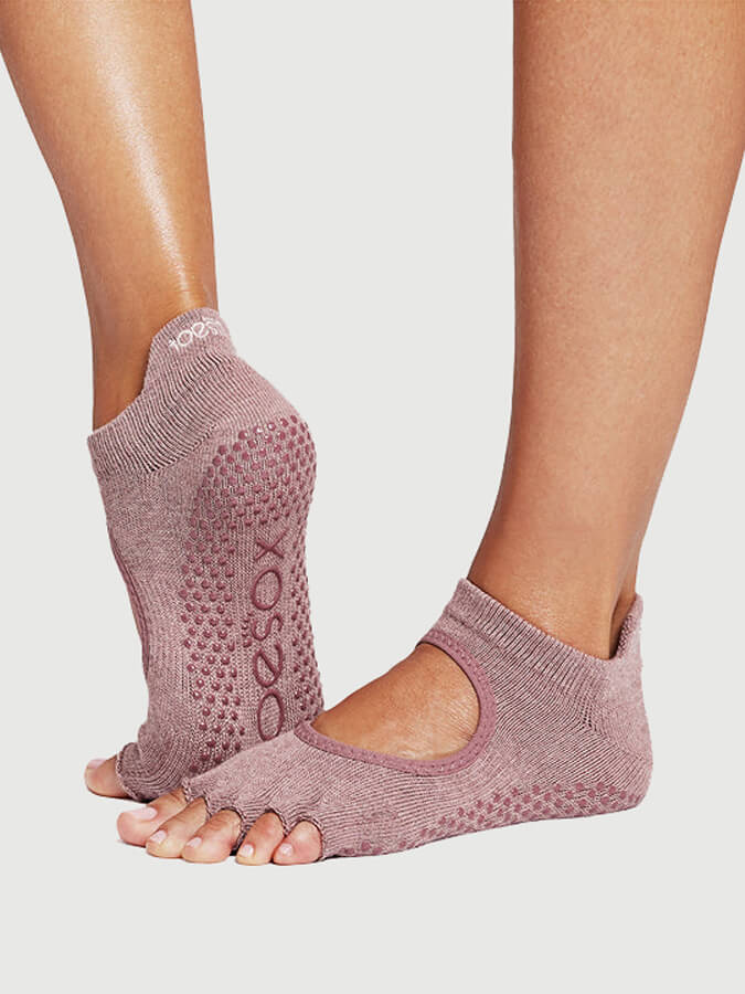 ToeSox Half Toe Bellarina Women's Non-Slip Yoga Grip Socks for Barre, Pilates & Dance - Breathable Workout Socks with Arch Support