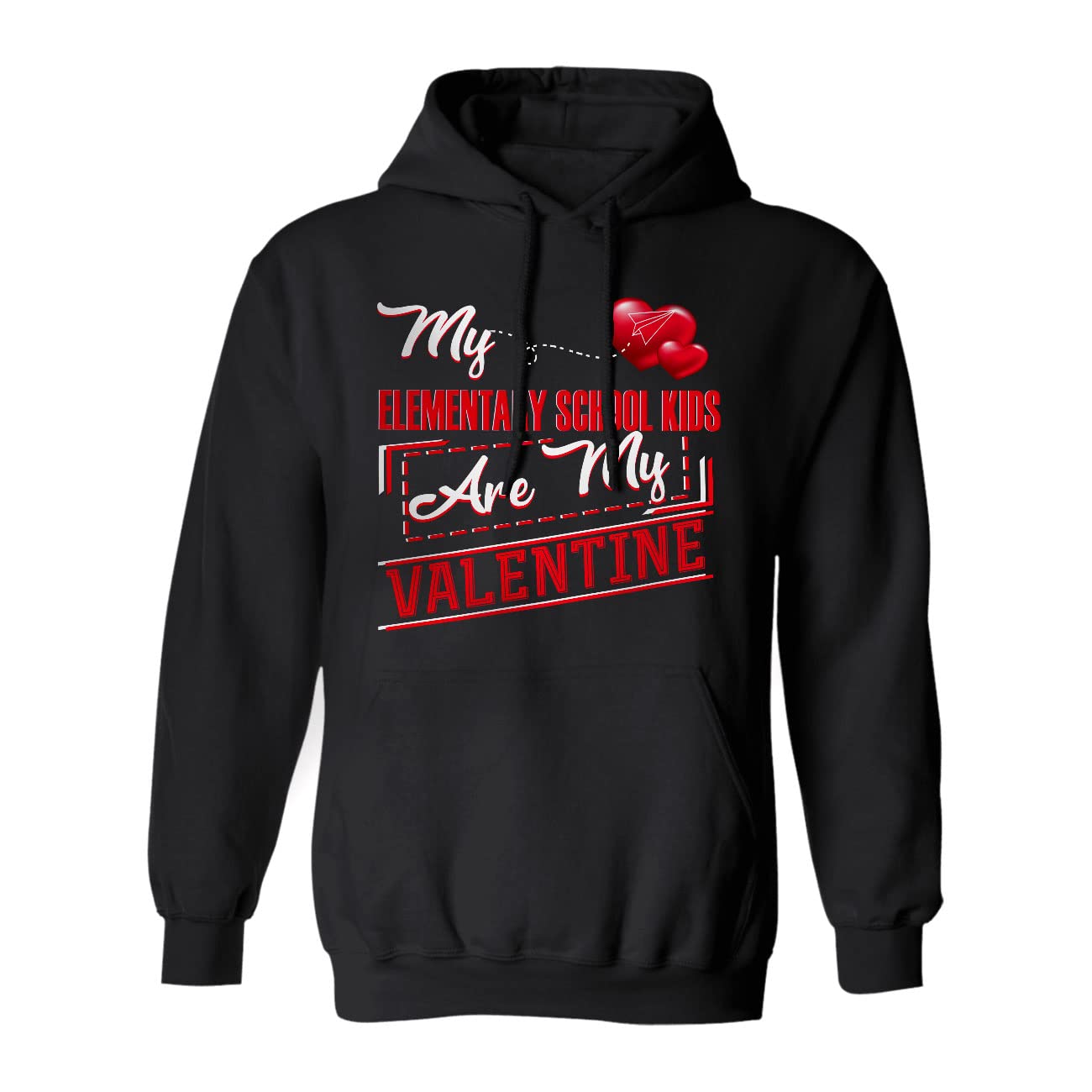 My Elementary School Kids Are My Valentine - Funny Valentine's Day Teacher Apparel - Heart Design Hoodie & Sweatshirt - Perfect for Classroom Celebrations, Teacher Gifts and School Spirit Days