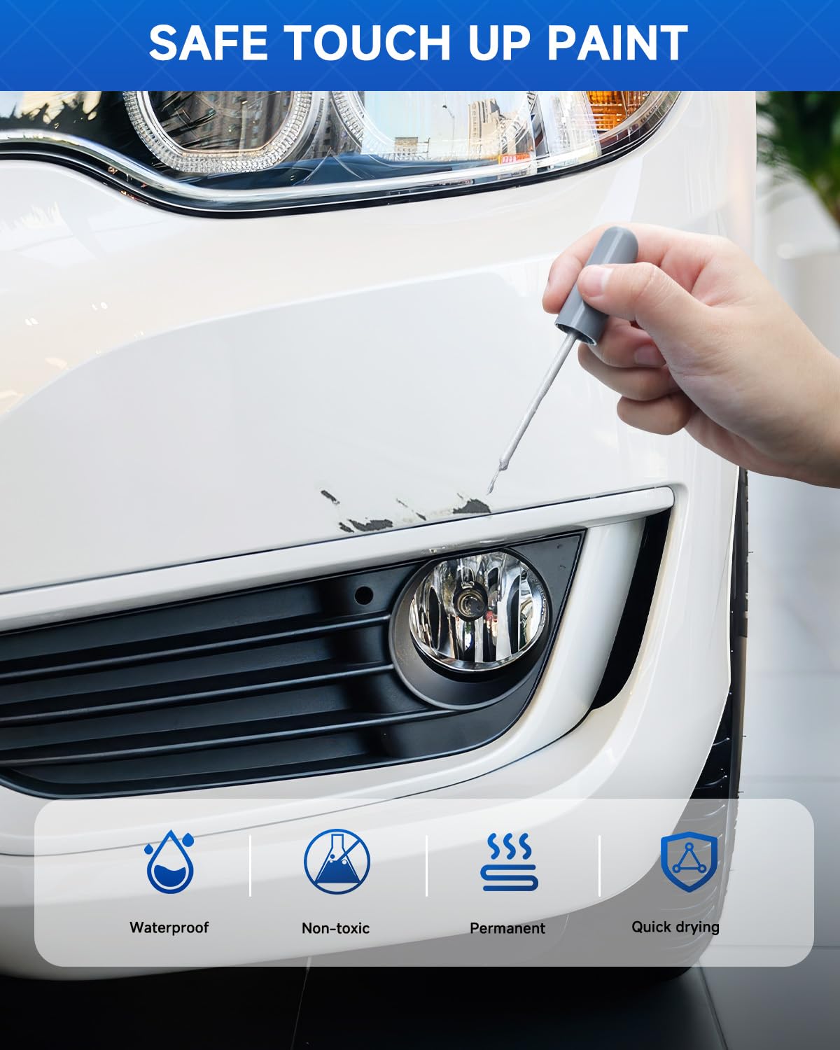 149/9149 Polar White Touch Up Paint Pen for Mercedes-Benz - Exact Match Scratch Repair Kit | Perfect for Car Door Dings, Bumper Scratches & Minor Paint Damage