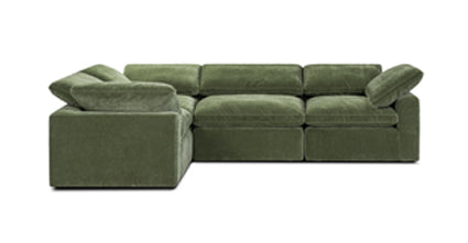 4-Seat Aspen Modular L-Shaped Sectional Sofa - Modern Living Room Furniture for Small Spaces & Apartments - Perfect for Family Gatherings & Movie Nights