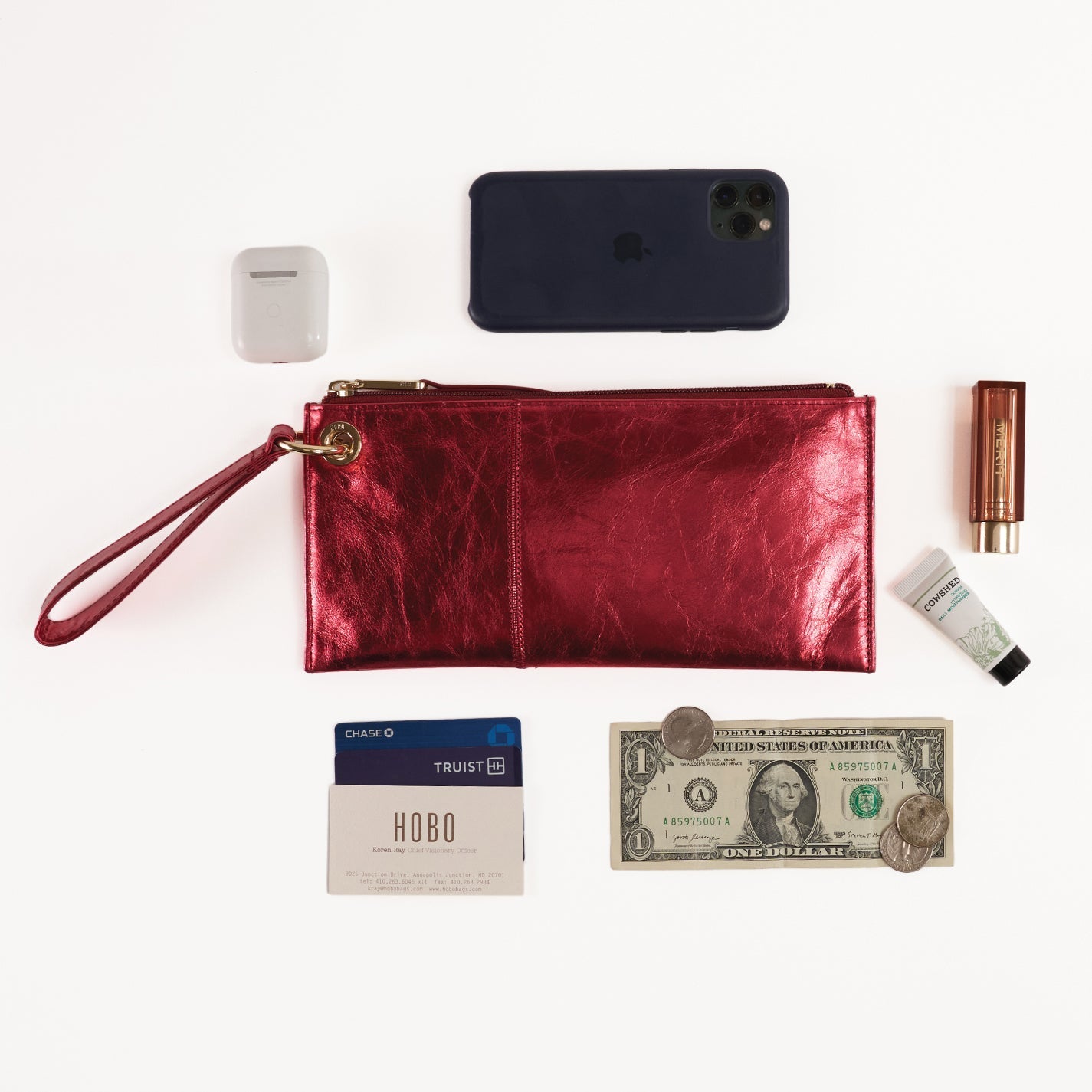 Vida Metallic Leather Wristlet - Silver | Stylish Women's Wallet for Everyday Use, Parties & Travel