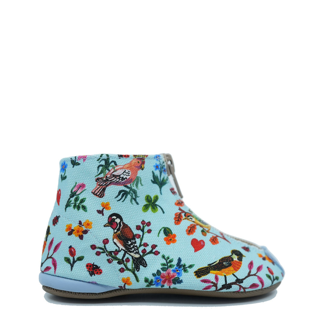 Pepe Turquoise Birds Zipper Bootie - Stylish & Comfortable Baby Shoes for Boys & Girls | Perfect for Casual Wear, Outdoor Play & Special Occasions