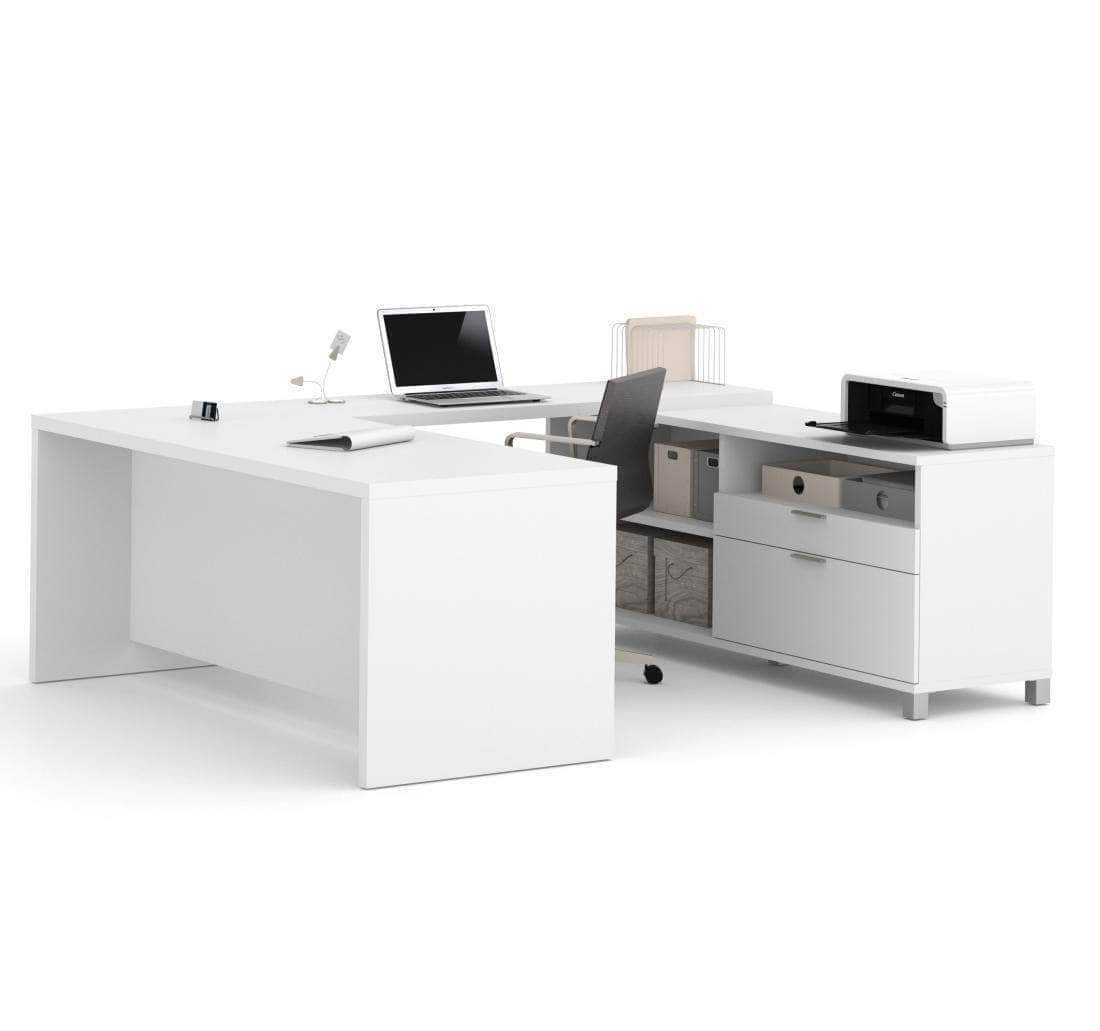 Pro Linea U Shaped Desk - Modern Home Office Workstation with 2 Color Options | Perfect for Small Spaces, Gaming Setup & Remote Work