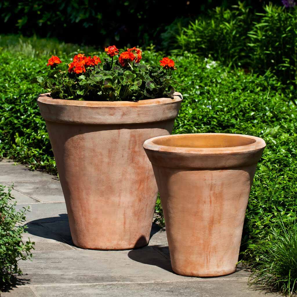 Campania International Usuki Terra Cotta Planters - Set of 2 Flower Pots for Indoor & Outdoor Garden Decor - Perfect for Succulents, Herbs and Home Décor