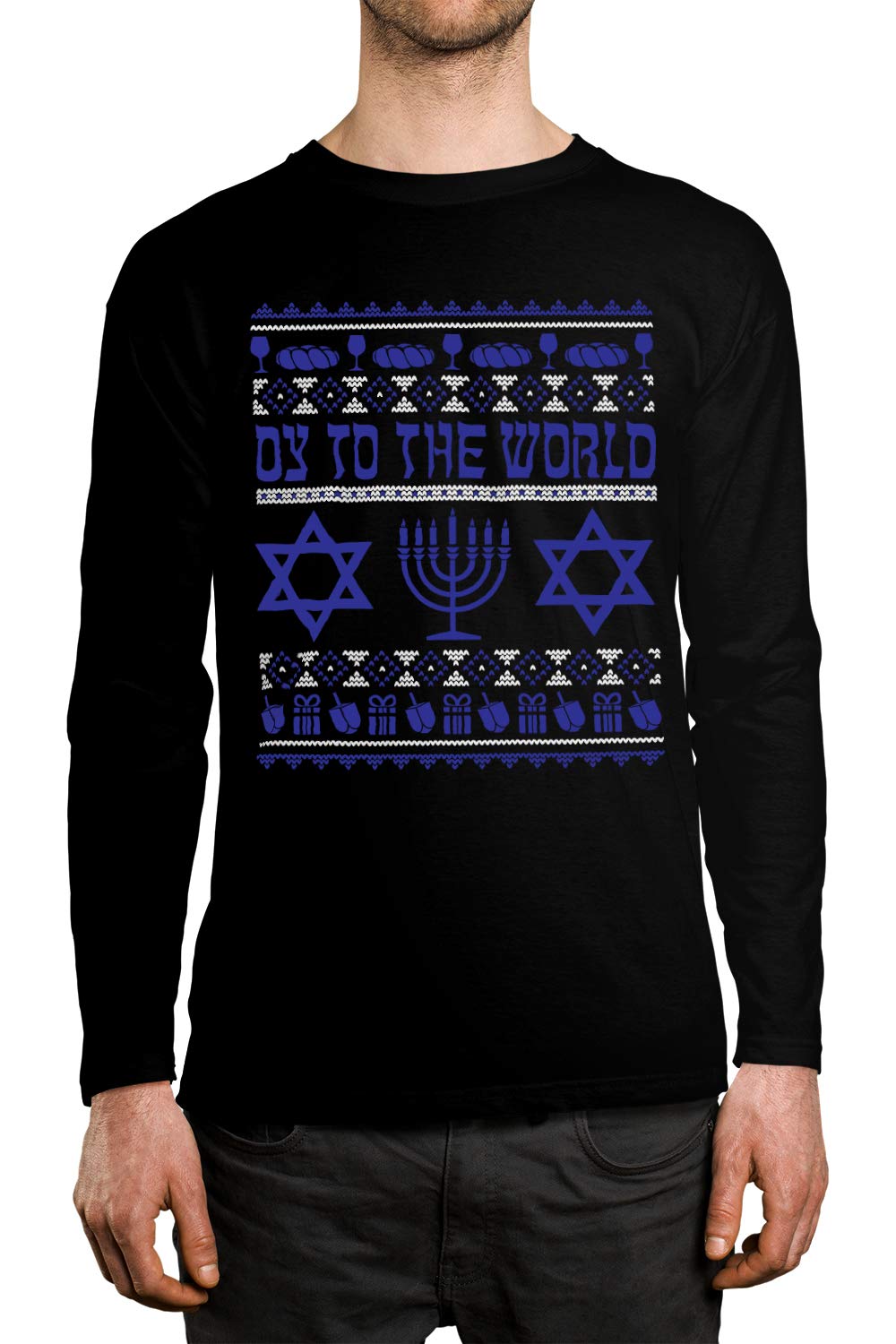 SpiritForged Apparel Hanukkah Unisex Long Sleeve Shirt - Comfortable Cotton Holiday Top for Men & Women - Perfect for Jewish Celebrations, Winter Festivals and Casual Wear