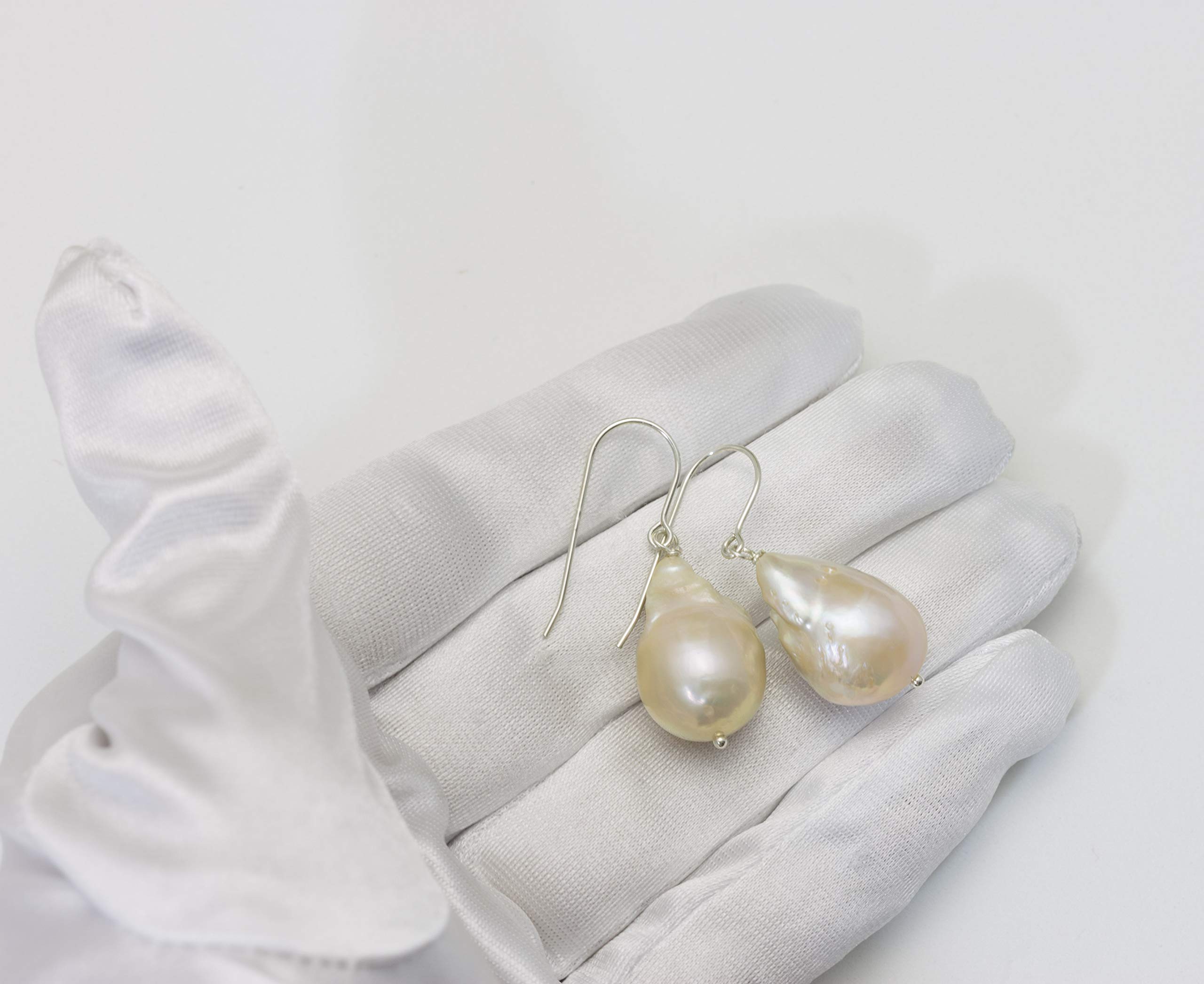 Freshwater Baroque Pearl Earrings - Pink Champagne Dangle Drop Earrings for Women | Elegant Jewelry Gift for Wedding, Party & Special Occasions