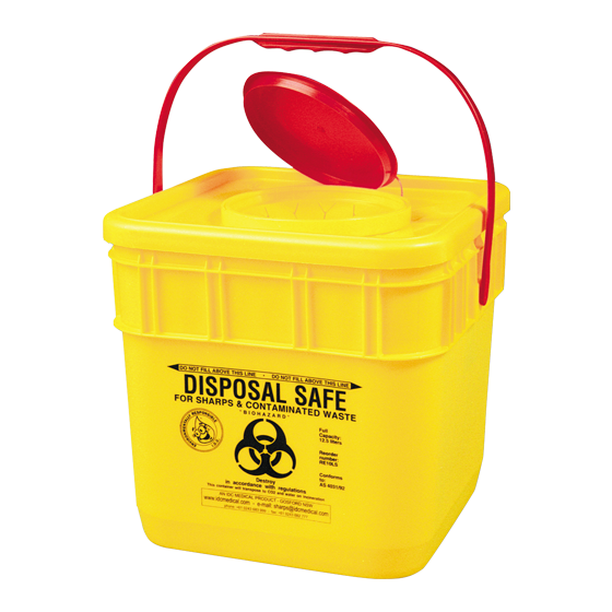 12L Sharps Disposal Container - Safe Needle & Medical Waste Disposal for Clinics, Hospitals & Home Use