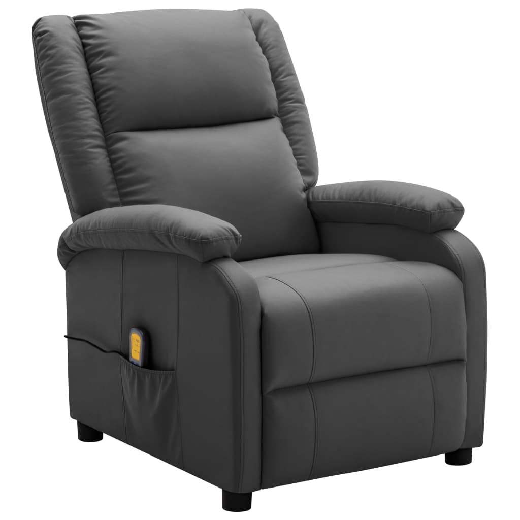Premium Faux Leather Recliner Chair with Lumbar Support & Massage - Comfortable Living Room Reclining Sofa for Home, Bedroom & Office - Perfect for Relaxing, Watching TV & Napping