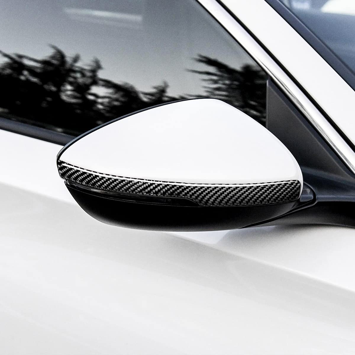 2pcs Carbon Fiber Rear View Mirror Protector - Anti-Scratch, Anti-Collision Trim Sticker for Honda Accord 10th Gen (2018-2020) | Perfect for Parking Safety & Side Mirror Protection