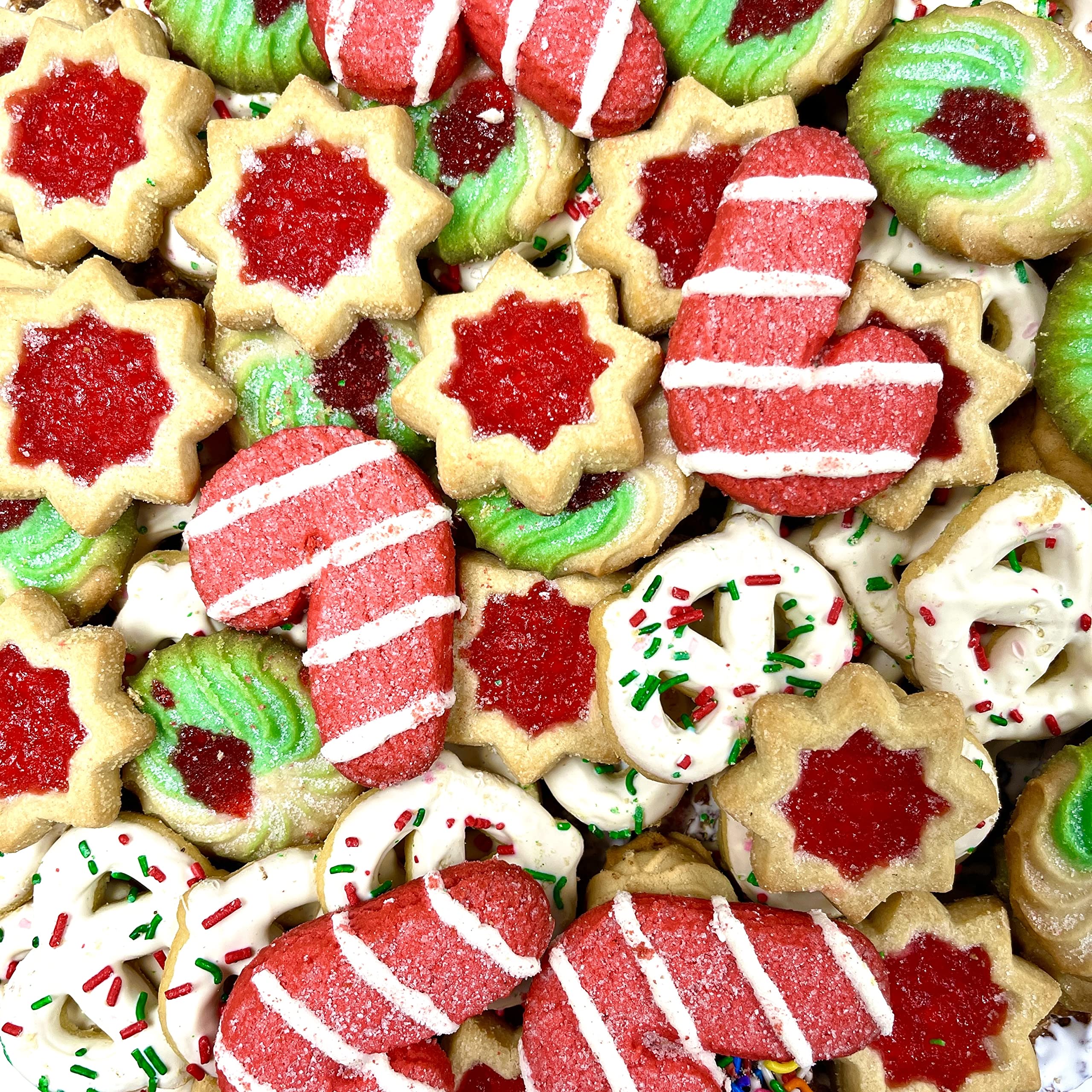 5 lb. Gourmet Christmas Cookies Platter - 125+ Assorted Holiday Cookies for Gifting | Perfect Christmas Gift Basket for Him & Her | Holiday Party, Office Treats & Festive Celebrations