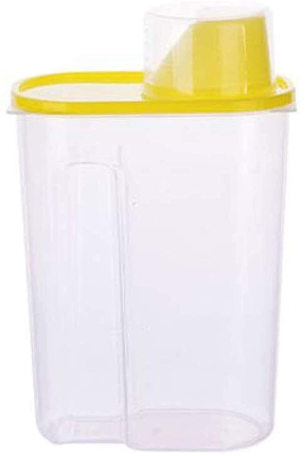 Plastic Airtight Food Storage Container with Lid - Cereal Dispenser, Rice & Grain Organizer, Dried Fruit & Snacks Jar for Kitchen Pantry - Perfect for Meal Prep & Bulk Food Storage (Yellow)