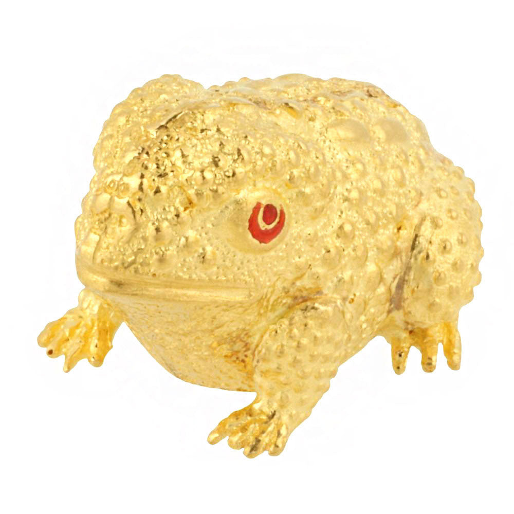 24K Gold Plated Frog Figurine - Elegant Home Decor for Feng Shui, Gift & Collectible - Perfect for Living Room, Office & Garden Display