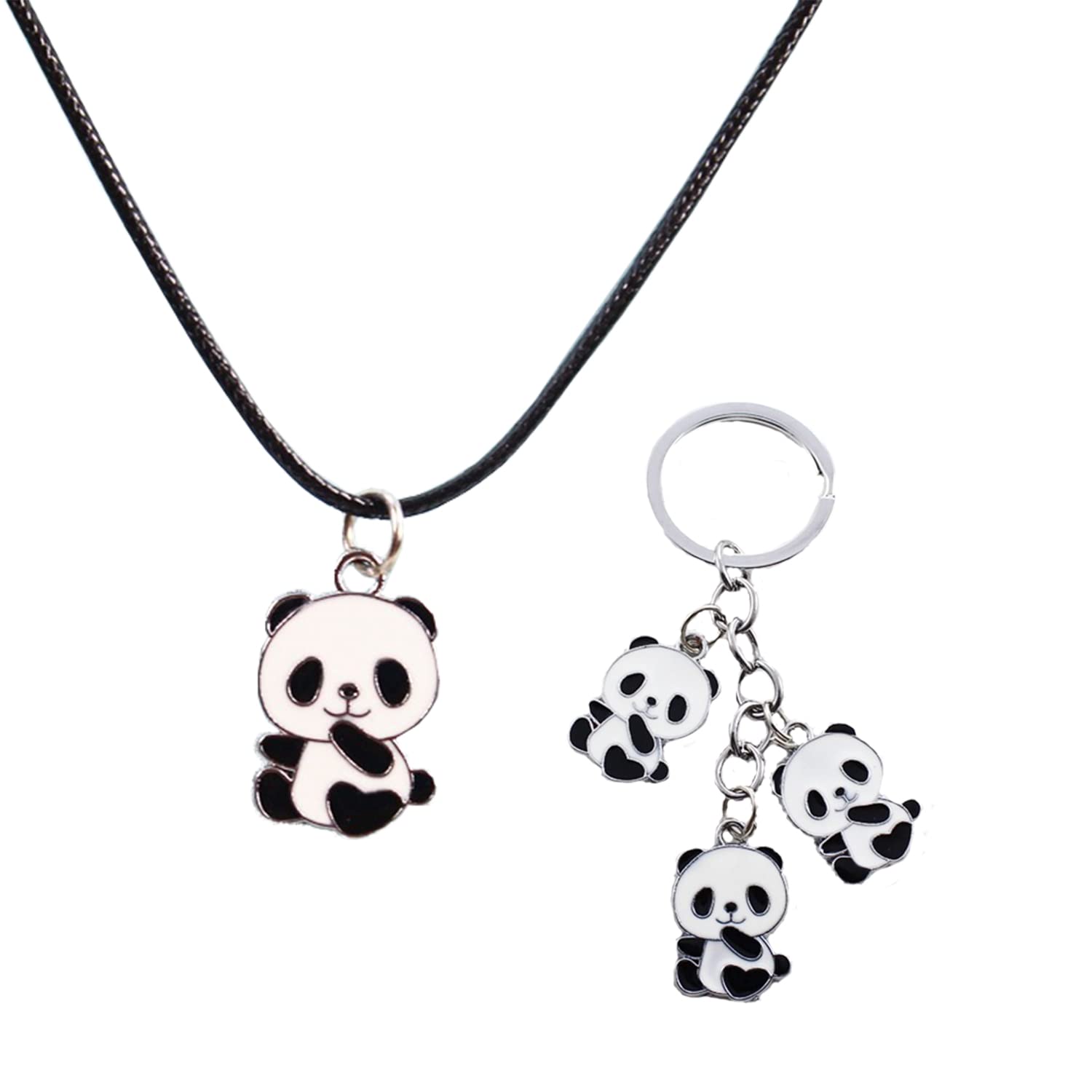 Panda Purse & Accessories Set for Women - Stylish Crossbody Bag, Cute Bracelet, Fashion Keychains, Trendy Necklace | Perfect for Daily Use, Travel, Gift Giving and Special Occasions