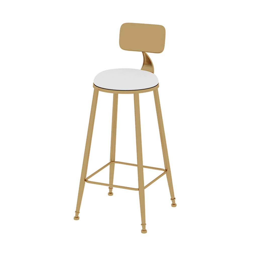 30 Inch Gold Wrought Iron Bar Stool - High Temperature Baking Finish - Durable Counter Height Stool for Kitchen Island, Bar, Restaurant & Outdoor Porch