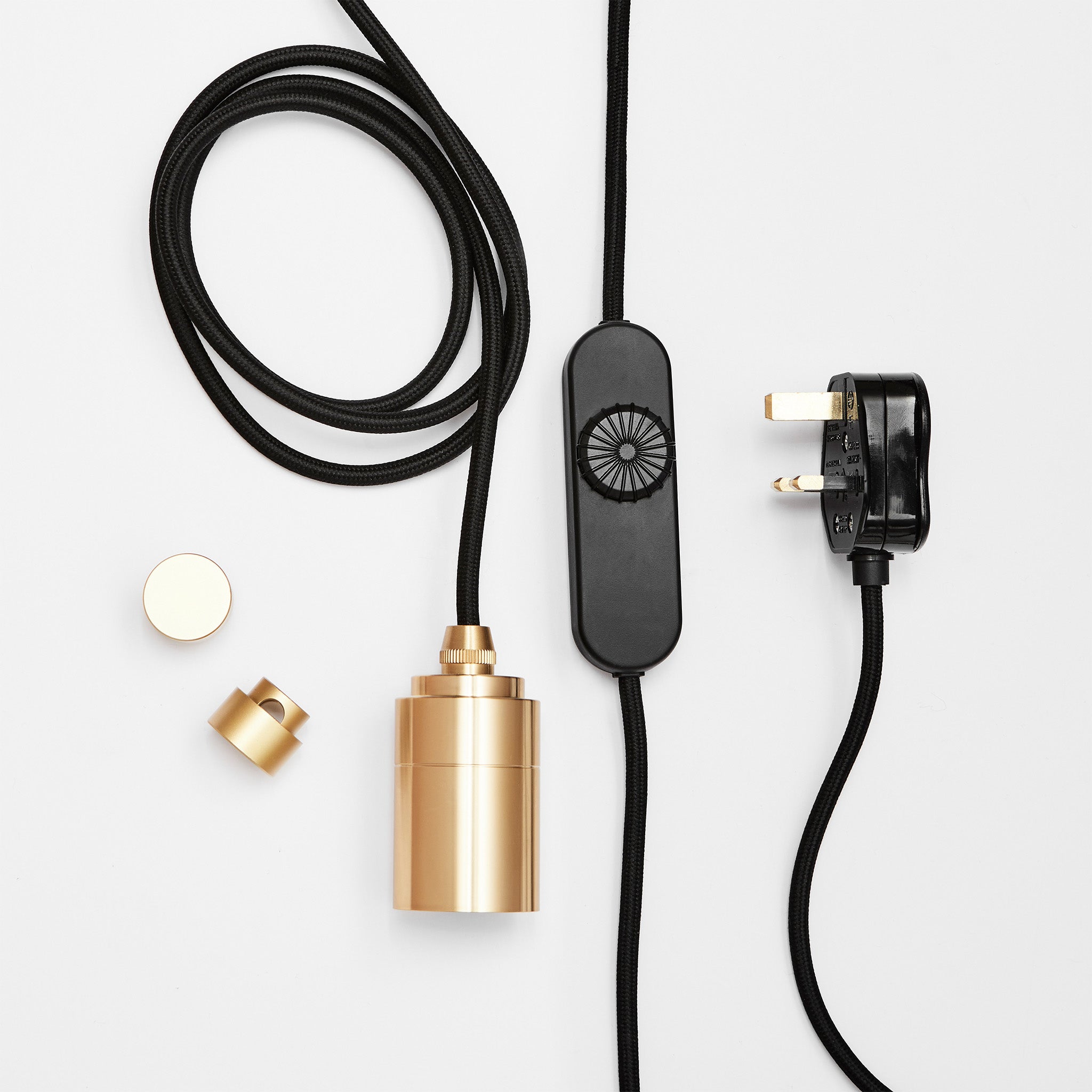 Gaia Plug In Pendant Light in Brass - Modern Hanging Fixture for Bedroom, Living Room & Dining Room Lighting