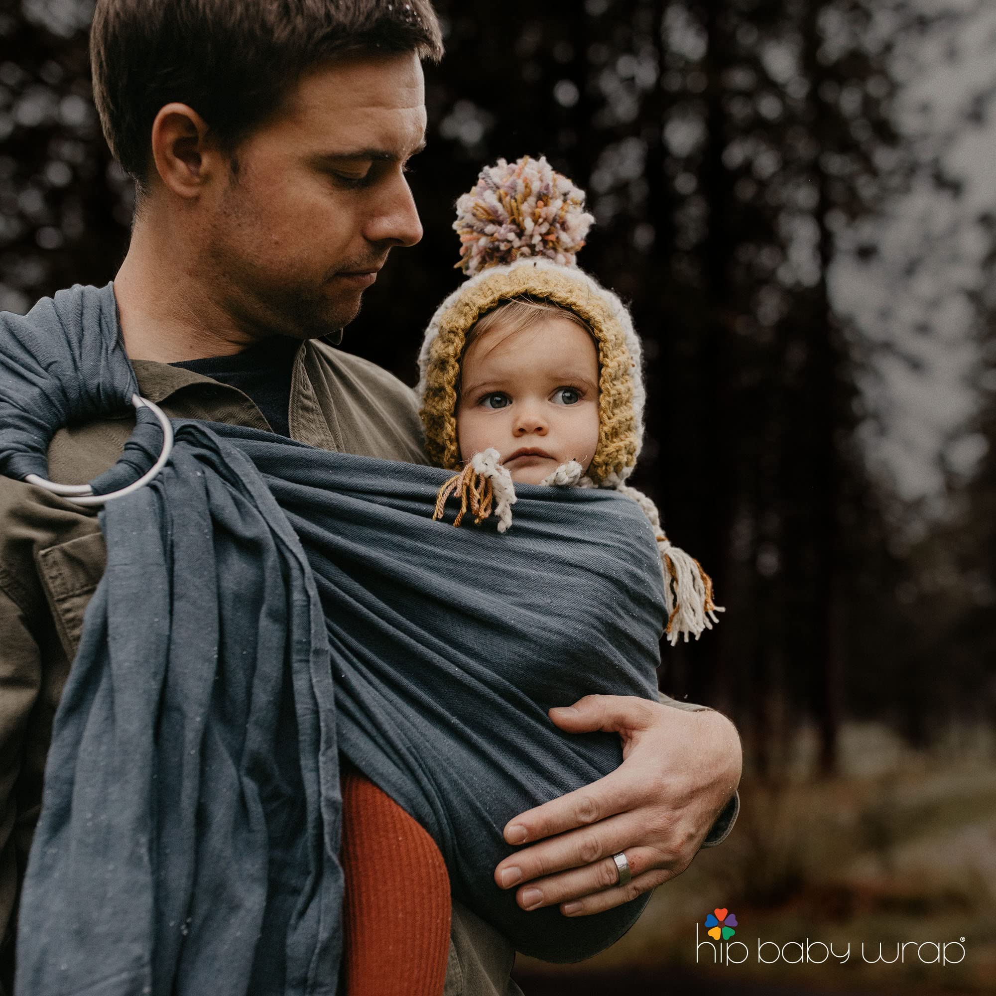Soft & Machine Washable Hip Baby Wrap Ring Sling Carrier - Breathable Baby Wraps for Newborns & Toddlers - Perfect Baby Shower Gift (Boulder) | Ideal for Hands-Free Parenting, Shopping & Outdoor Adventures