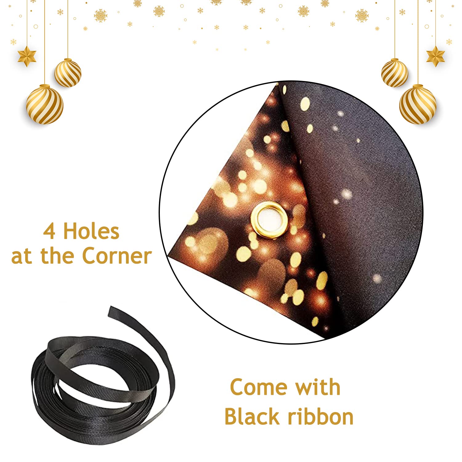2025 Happy New Year Banner - Black & Gold New Year's Eve Party Decoration, Photo Backdrop & Celebration Supplies | Perfect for NYE Parties, Home Decor & Social Media Backgrounds
