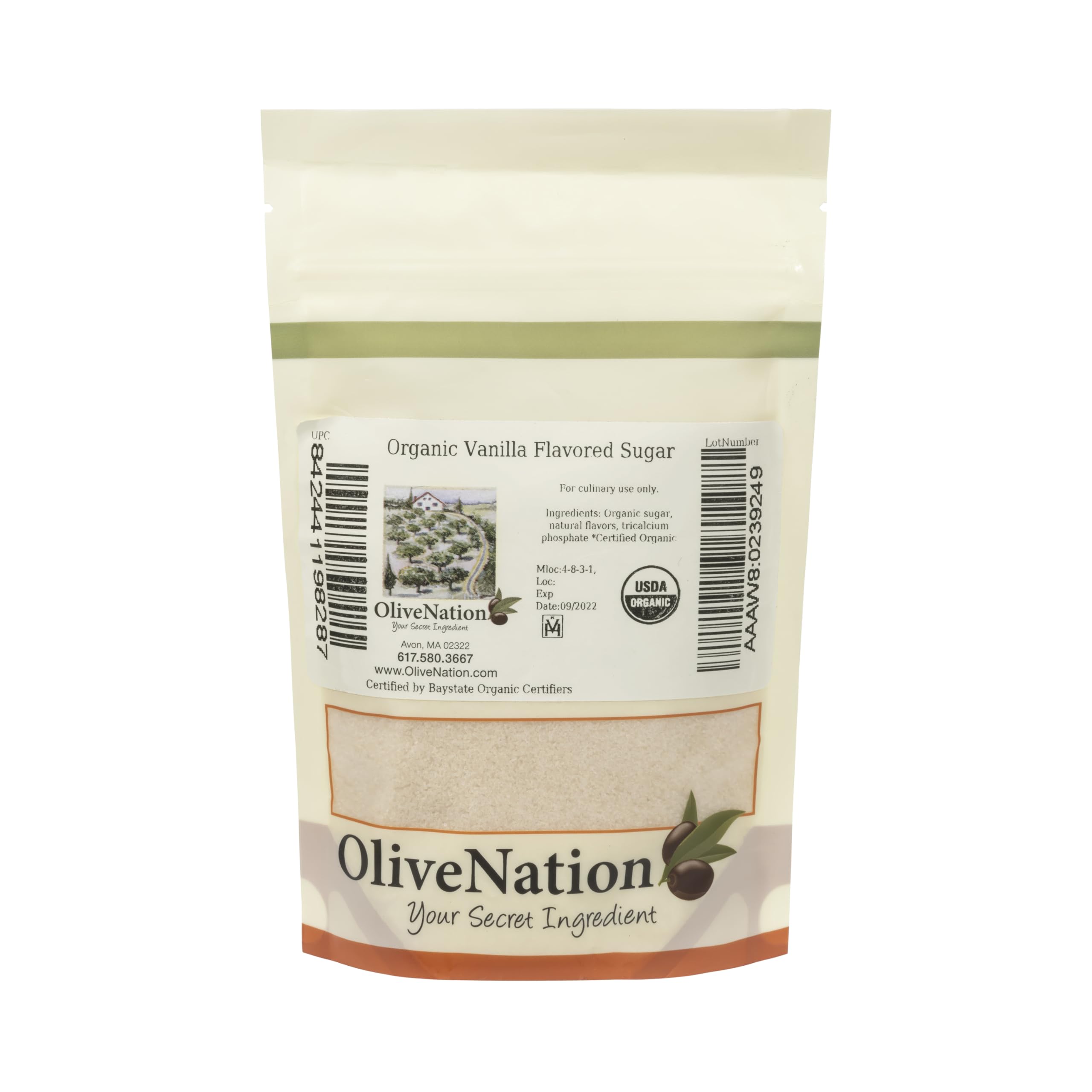 Organic Vanilla Flavor Sugar for Baking & Cooking - 5lb Granulated Sweetener | Perfect for Cakes, Cookies, Coffee & Desserts | OliveNation Premium Quality