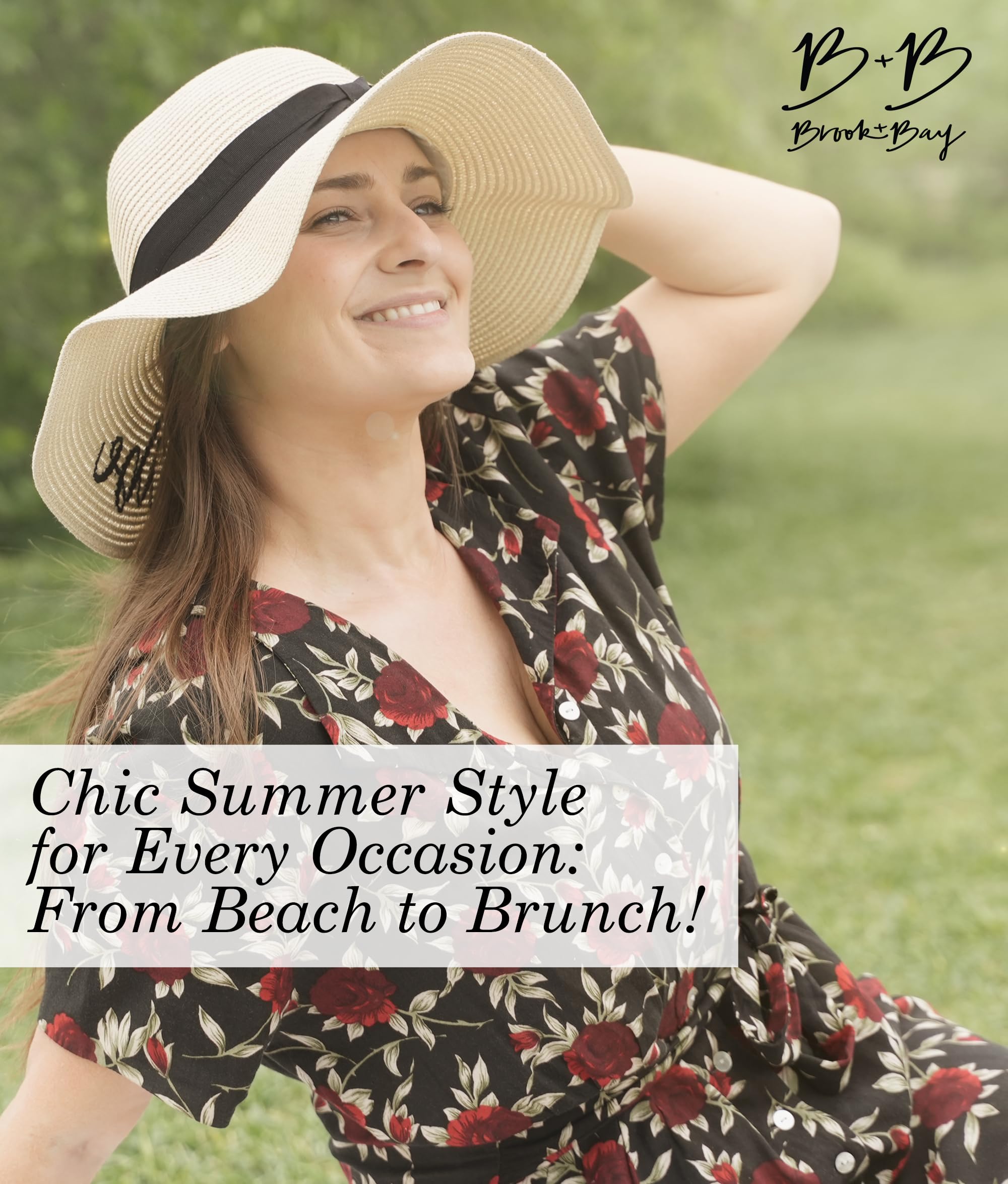 Foldable Beach Hats for Women - Wide Brim Sun Hats, Roll-Up Straw Hats for Summer Vacation & Outdoor Activities | Perfect for Beach, Pool, Travel and Sun Protection