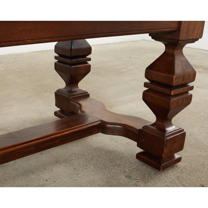 Handmade Farmhouse Trestle Dining Table - Solid Wood Rectangle Kitchen Table for 6-8 People | Rustic Country Style Dining Room Furniture for Family Gatherings & Entertaining