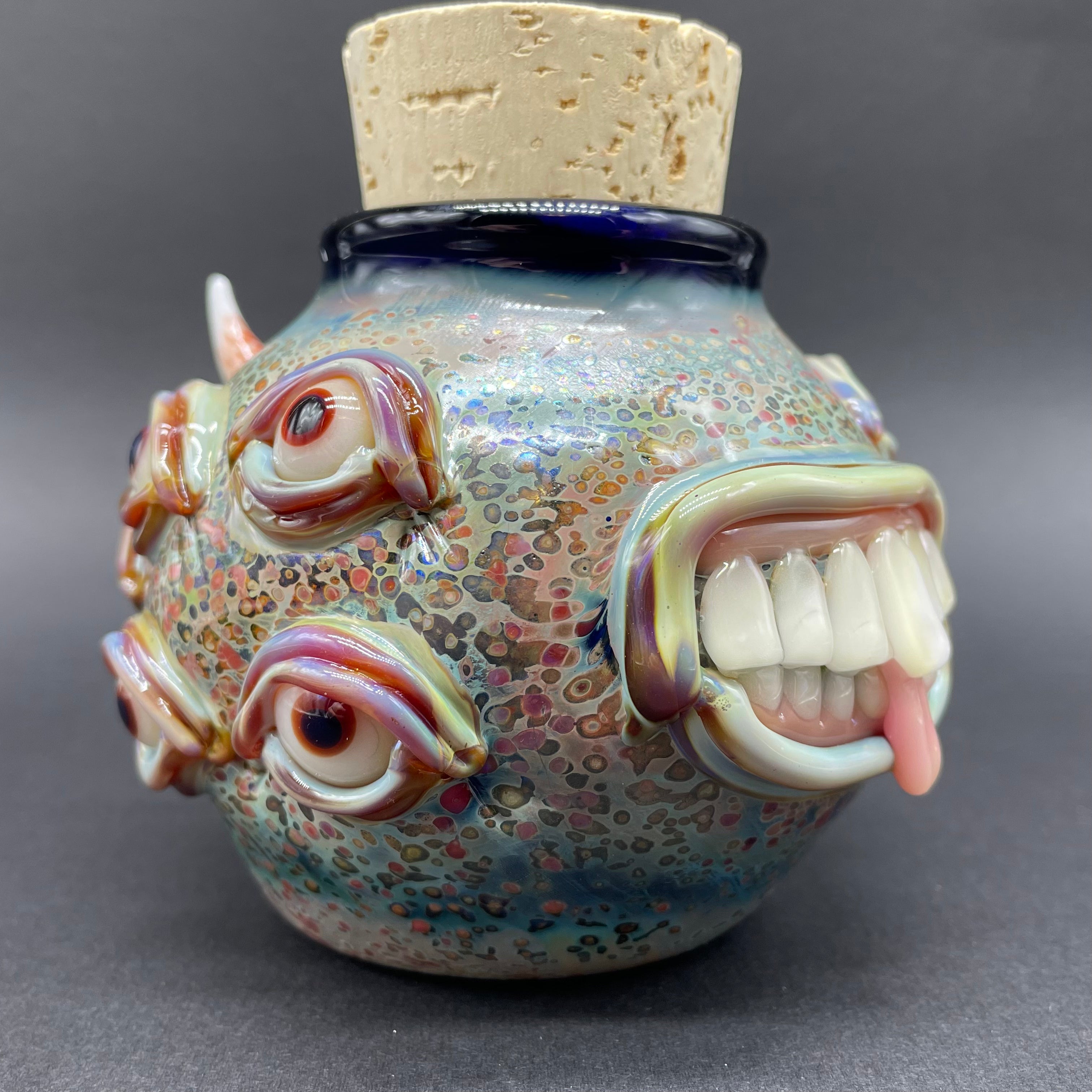 Large Bizarre Glass Cork Jar - Unique Decorative Storage Container for Kitchen, Bathroom & Office | Perfect for Spices, Candles & DIY Crafts