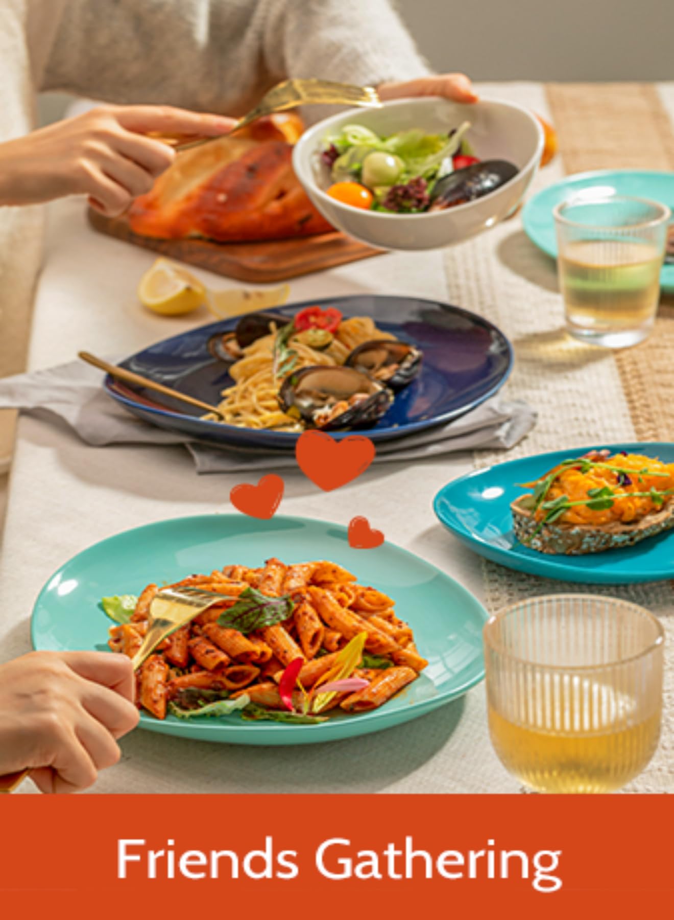 Sweese 7.8 Inch Porcelain Dessert Plates Set of 6 - Microwave & Oven Safe Salad Appetizer Plates - Azure Dreamscape Color - Perfect for Parties, Weddings & Home Dining