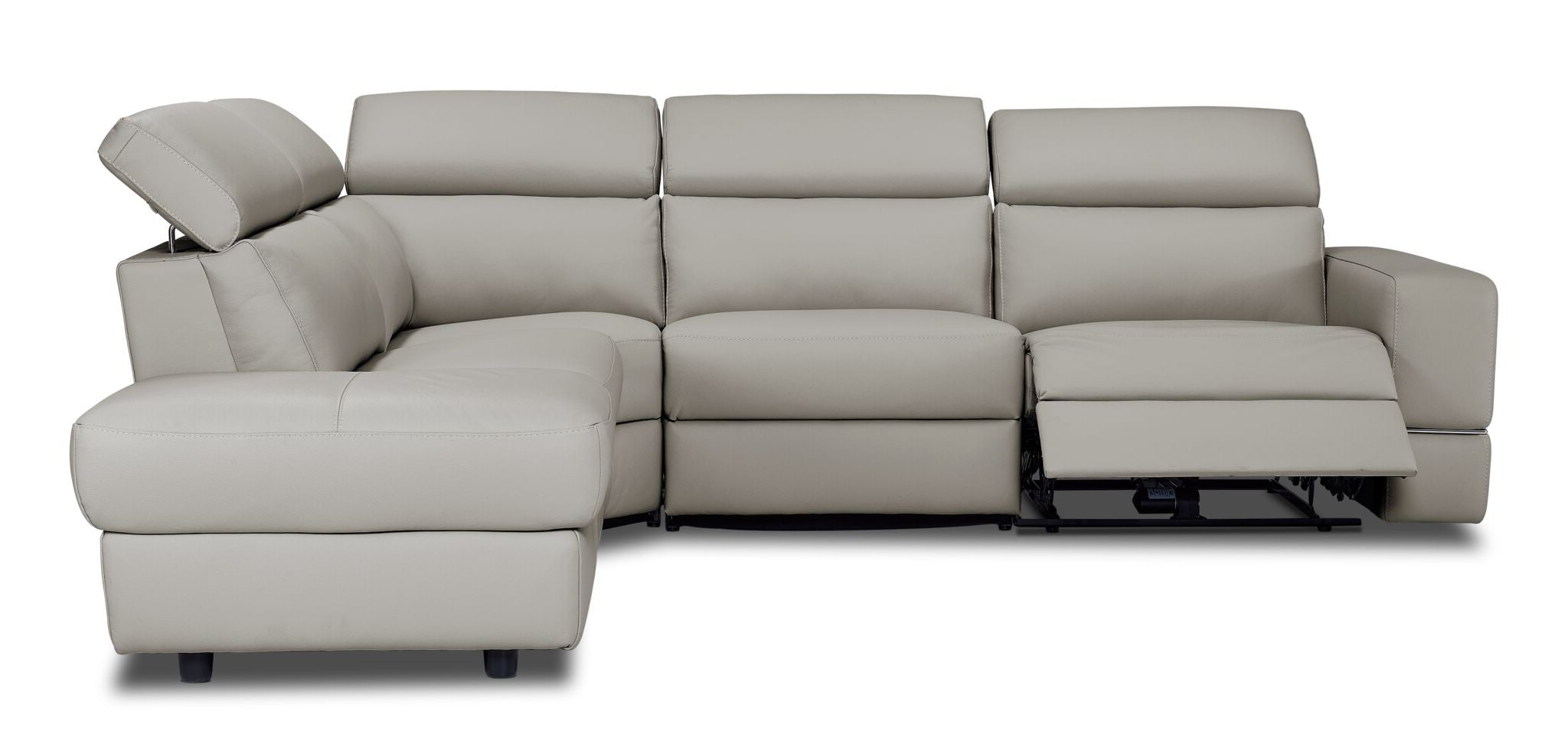 Bianca 3-Piece Power Reclining Sectional Sofa with Left-Facing Chaise in Cream | Modern L-Shaped Living Room Furniture for Home Theater & Family Gatherings