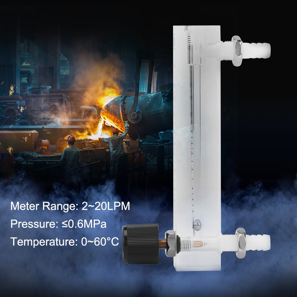 **8mm Gas Flowmeter with Hose Barb - Oxygen & Air Meter for Welding, Gas Detection & Control (2~20LPM, 0.6MPa) - Perfect for HVAC, Medical Oxygen, and Industrial Gas Applications**
