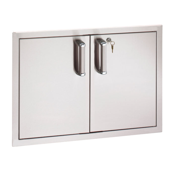 Fire Magic Flush Double Access Doors with Lock - Premium Stainless Steel Outdoor BBQ Grill Access Panel for Easy Maintenance & Storage - Perfect for Backyard, Patio & Commercial Kitchens
