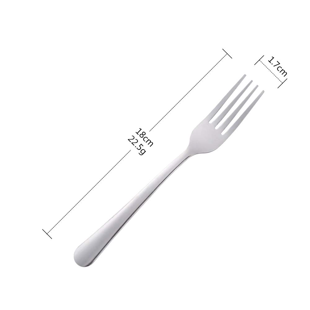 Premium 7-Inch Stainless Steel Salad Forks Set of 12 - Elegant Silver Flatware for Dinner Parties, Restaurants & Home Dining - Durable & Dishwasher Safe Cutlery