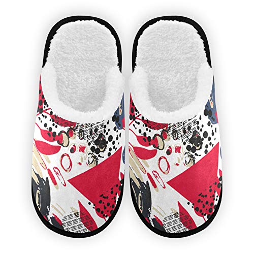 Abstract Geometric Flower Slippers for Women - Non-Slip Hard Sole House Shoes - Comfortable Indoor/Outdoor Slippers for Home, Garden, and Quick Errands