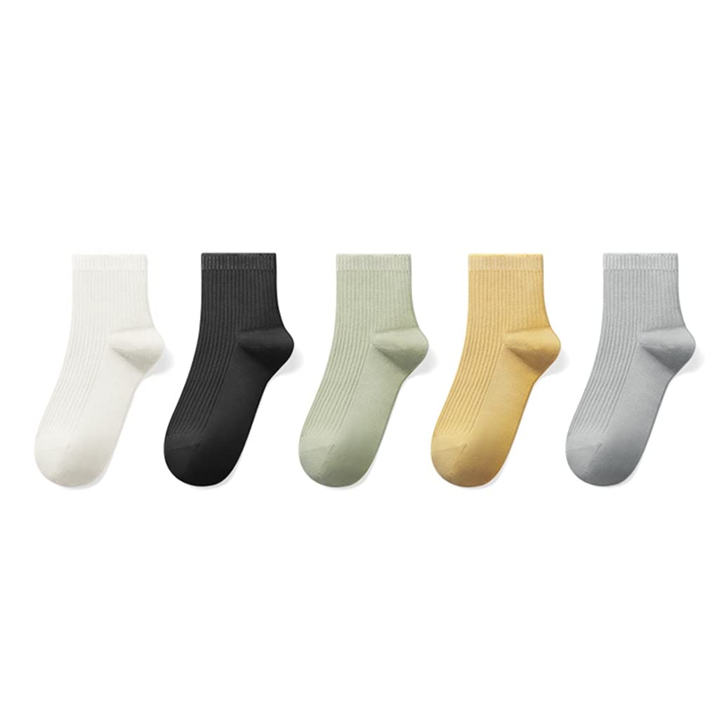 MJWDP Men's Breathable Cotton Mid-Tube Sports Socks - Lightweight Summer Athletic Socks for Running, Gym & Casual Wear (One Size, Color A)